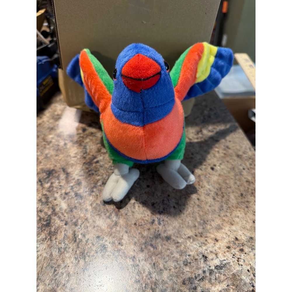 Wild Republic Parrot Plush Stuffed Animal Multi-Color Tropical Bird 6 Inch